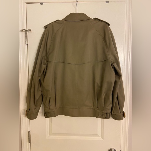 Vintage Burberry London Utility Jacket Full Zip Olive Green Linen Womens… - Picture 5 of 15